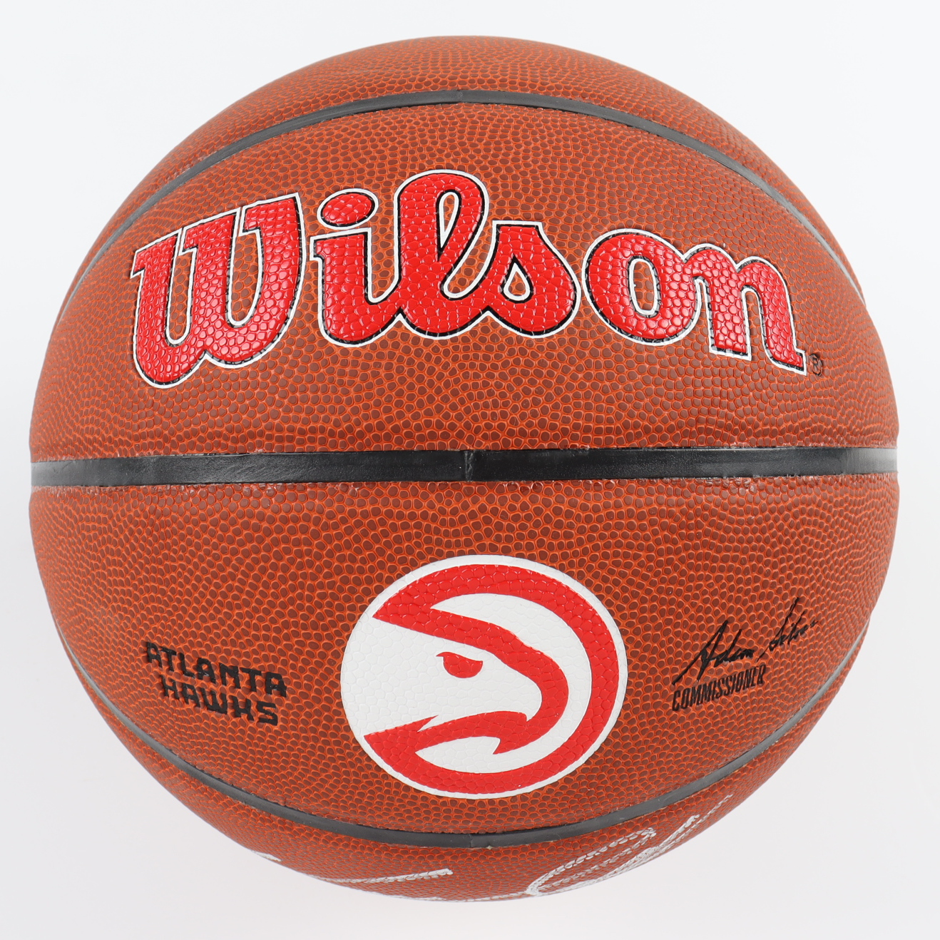 Clyde Drexler Signed Hawks Logo NBA Basketball (Schwartz) at PristineAuction.com Clyde Drexler Signed Hawks Logo NBA Basketball (Schwartz) at PristineAuction.com