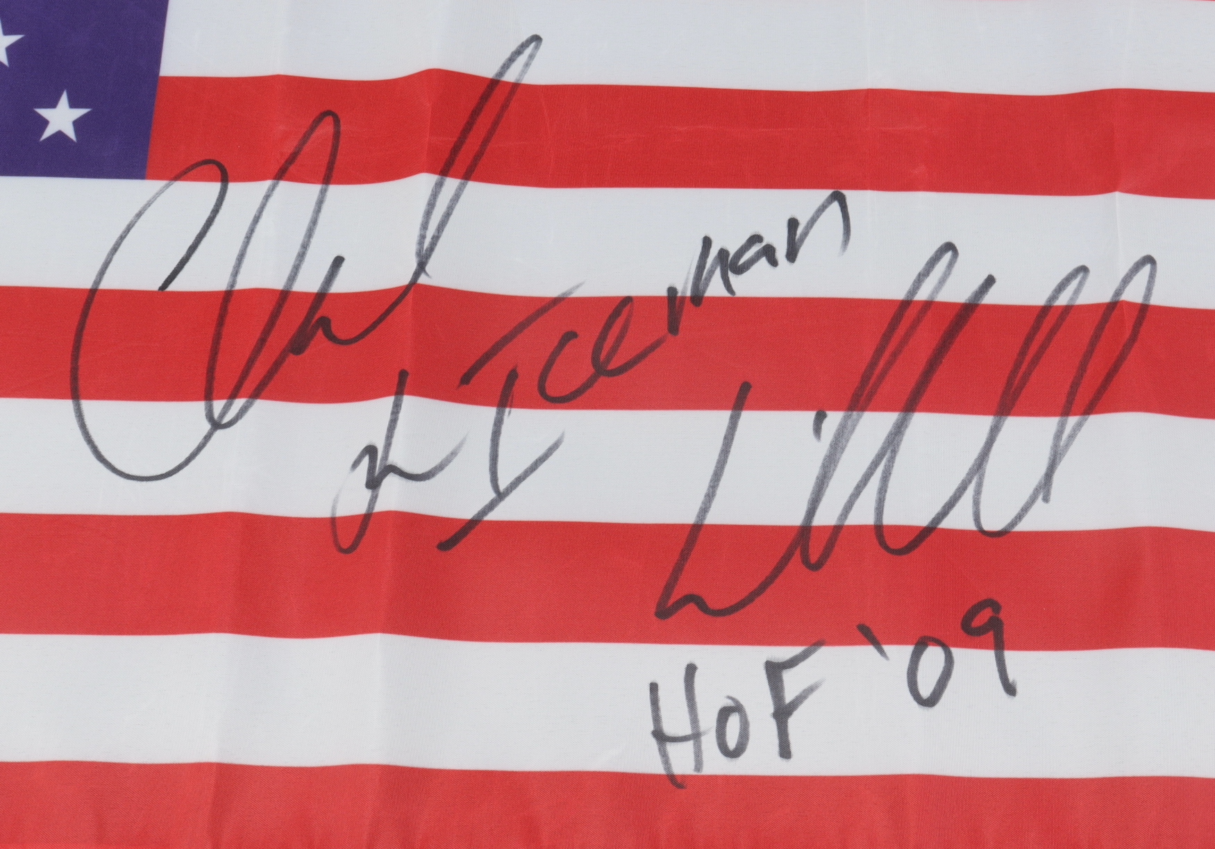Chuck "The Iceman" Liddell Signed American Flag Cornerman Flag Inscribed "HOF '09" (PSA) at PristineAuction.com Chuck "The Iceman" Liddell Signed American Flag Cornerman Flag Inscribed "HOF '09" (PSA) at PristineAuction.com