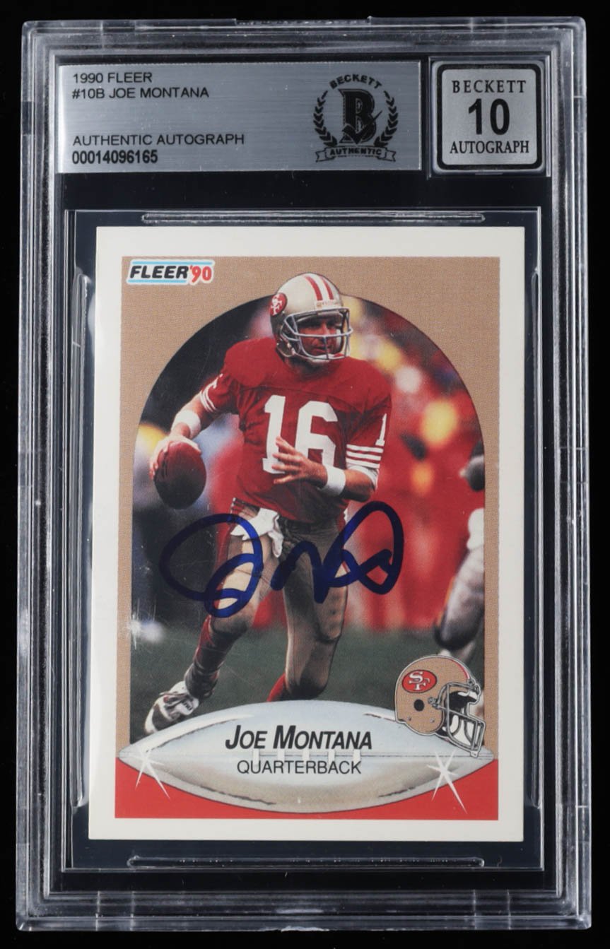Joe Montana Signed 1990 Fleer #10B (BGS) at PristineAuction.com Joe Montana Signed 1990 Fleer #10B (BGS) at PristineAuction.com