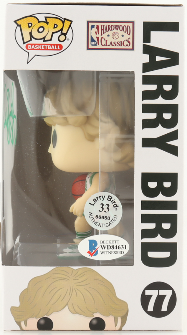 Larry Bird Signed Celtics #77 Funko Pop! Vinyl Figure (Beckett & Bird) at PristineAuction.com Larry Bird Signed Celtics #77 Funko Pop! Vinyl Figure (Beckett & Bird) at PristineAuction.com