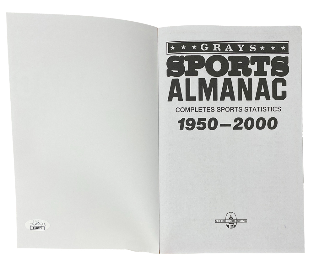 Christopher Lloyd Signed "Back to the Future Part II" Grays Sports Almanac: 1950-2000 Paperback Book (JSA) at PristineAuction.com Christopher Lloyd Signed "Back to the Future Part II" Grays Sports Almanac: 1950-2000 Paperback Book (JSA) at PristineAuction.com