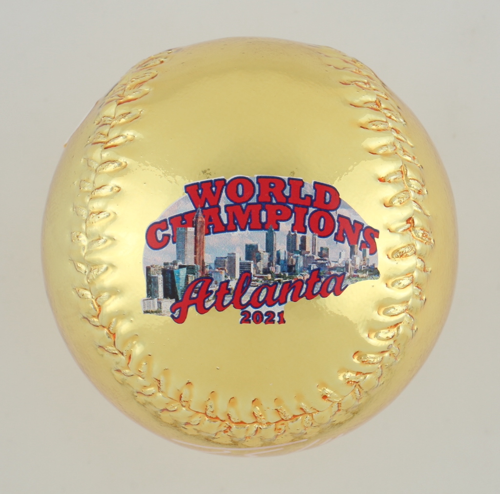 Jorge Soler Signed 2021 World Series Gold Chrome Baseball (JSA) at PristineAuction.com Jorge Soler Signed 2021 World Series Gold Chrome Baseball (JSA) at PristineAuction.com