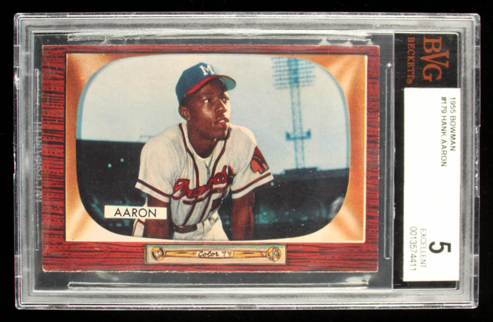 Hank Aaron 1955 Bowman #179 (BVG 5) at PristineAuction.com Hank Aaron 1955 Bowman #179 (BVG 5) at PristineAuction.com
