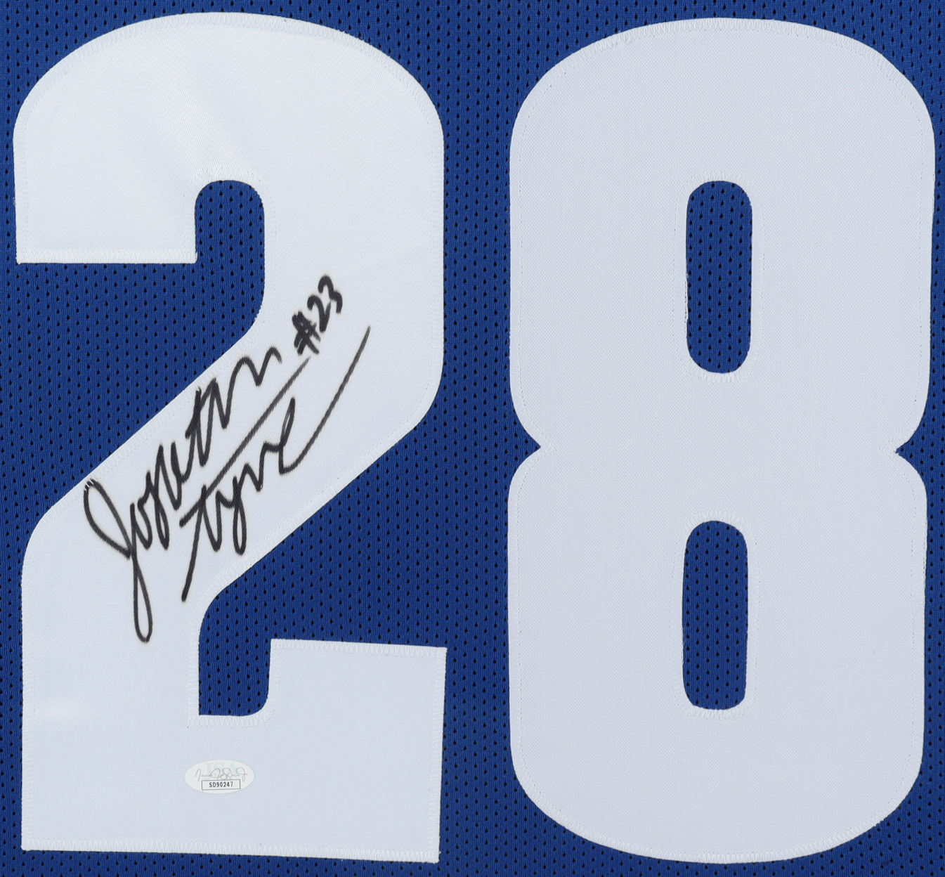 Jonathan Taylor Signed 35.5x43.5 Custom Framed Jersey Display (JSA) at PristineAuction.com Jonathan Taylor Signed 35.5x43.5 Custom Framed Jersey Display (JSA) at PristineAuction.com