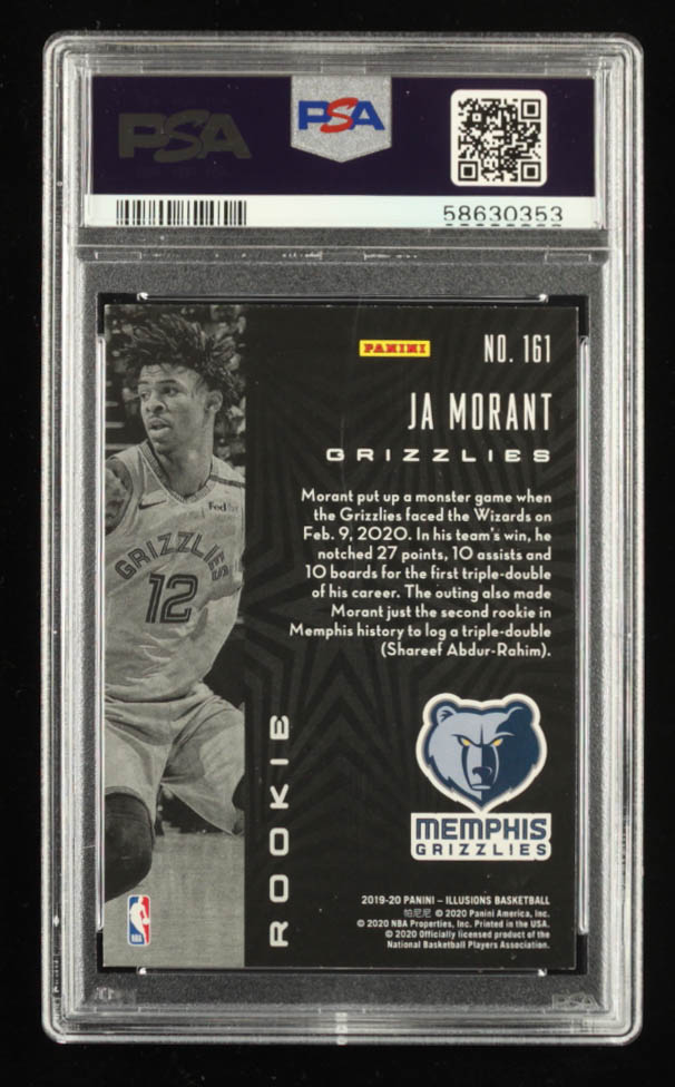 Ja Morant 2019-20 Panini Illusions #161 RC (PSA 9) at PristineAuction.com Ja Morant 2019-20 Panini Illusions #161 RC (PSA 9) at PristineAuction.com
