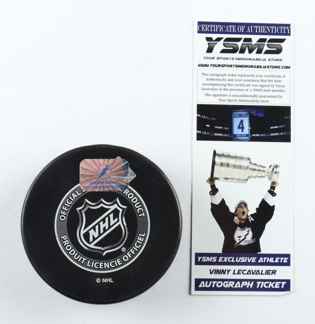 Vincent Lecavalier Signed LE Lightning 2004 Stanley Cup Logo Hockey Puck (Lecavalier) at PristineAuction.com Vincent Lecavalier Signed LE Lightning 2004 Stanley Cup Logo Hockey Puck (Lecavalier) at PristineAuction.com