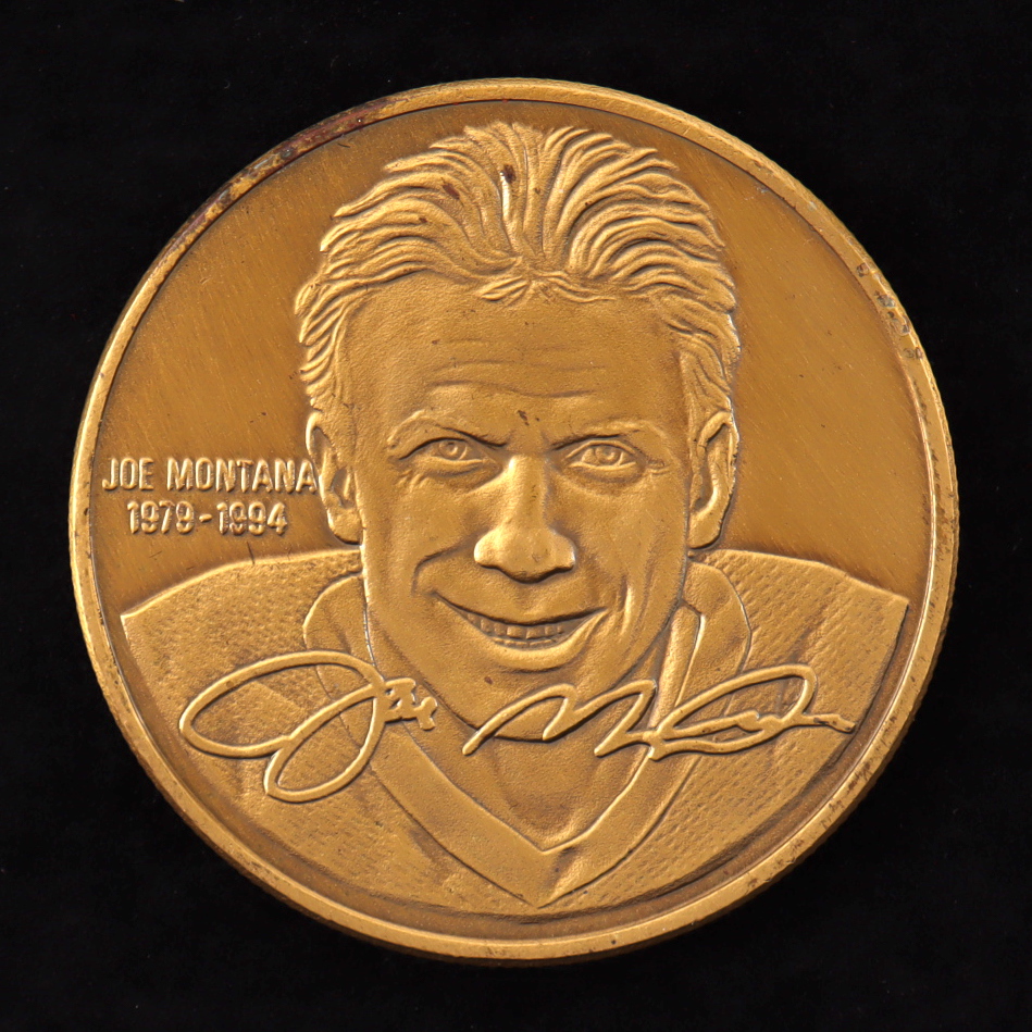 Joe Montana LE Commemorative Bronze Coin at PristineAuction.com Joe Montana LE Commemorative Bronze Coin at PristineAuction.com