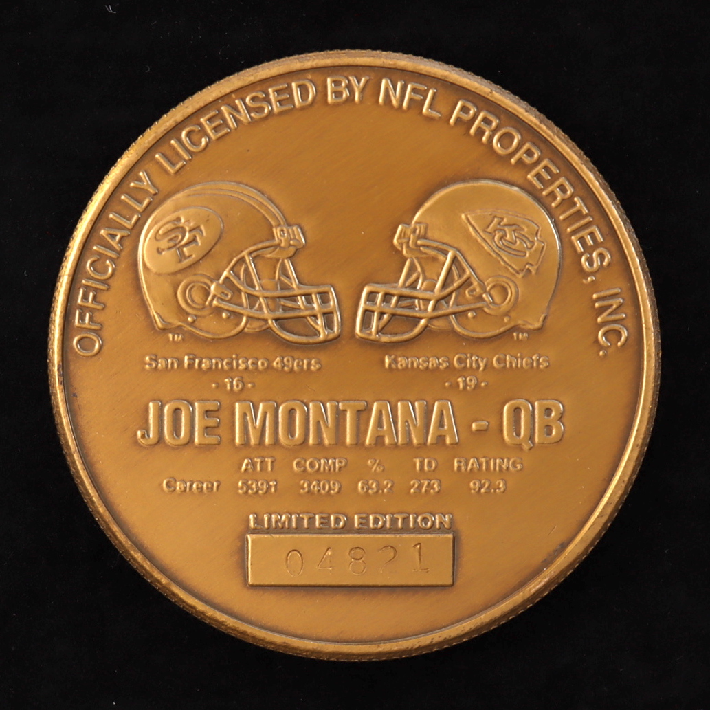 Joe Montana LE Commemorative Bronze Coin at PristineAuction.com Joe Montana LE Commemorative Bronze Coin at PristineAuction.com