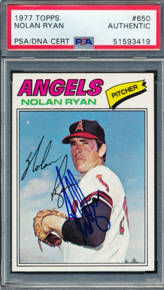 Nolan Ryan Signed 1977 Topps 650 (PSA) Pristine Auction