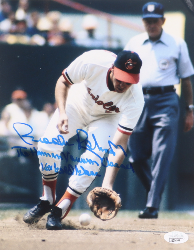 Brooks Robinson Signed Orioles 8x10 Photo Inscribed "The Human Vacuum
