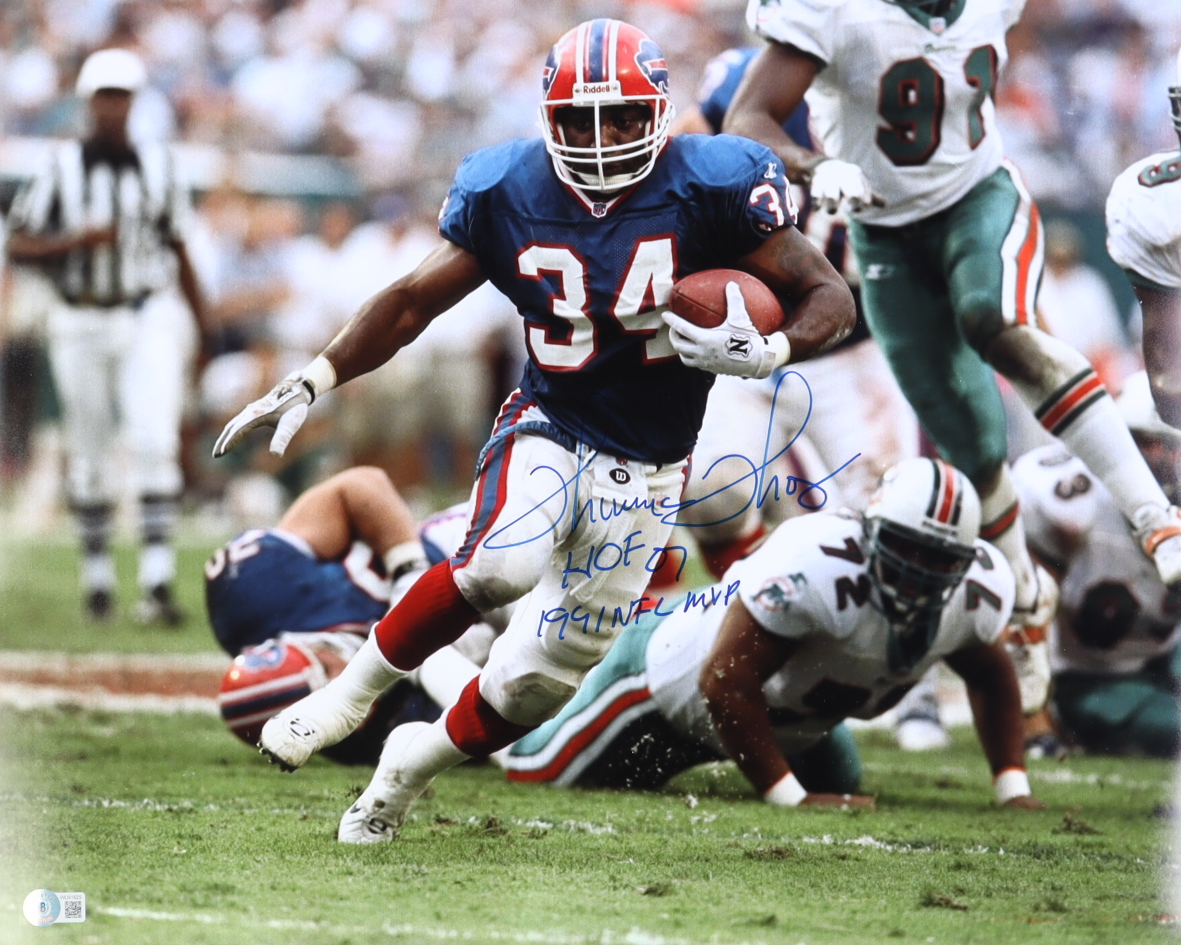 Thurman Thomas Signed Bills 16x20 Photo Inscribed "HOF 07" & "1991 NFL MVP" (Beckett) at PristineAuction.com Thurman Thomas Signed Bills 16x20 Photo Inscribed "HOF 07" & "1991 NFL MVP" (Beckett) at PristineAuction.com