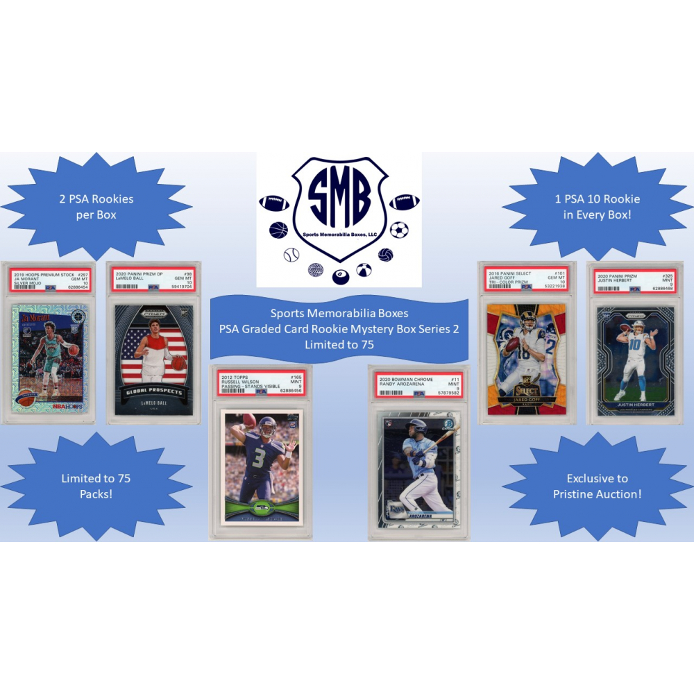 Sports Memorabilia Boxes PSA Graded Rookie Mystery Box Series 2 ...
