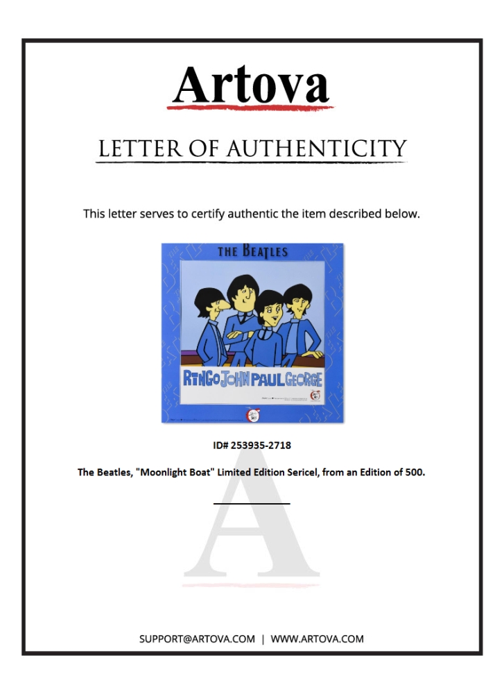 The Beatles "Moonlight Boat" LE 18x18 Matted Sericel (Artova) at PristineAuction.com The Beatles "Moonlight Boat" LE 18x18 Matted Sericel (Artova) at PristineAuction.com