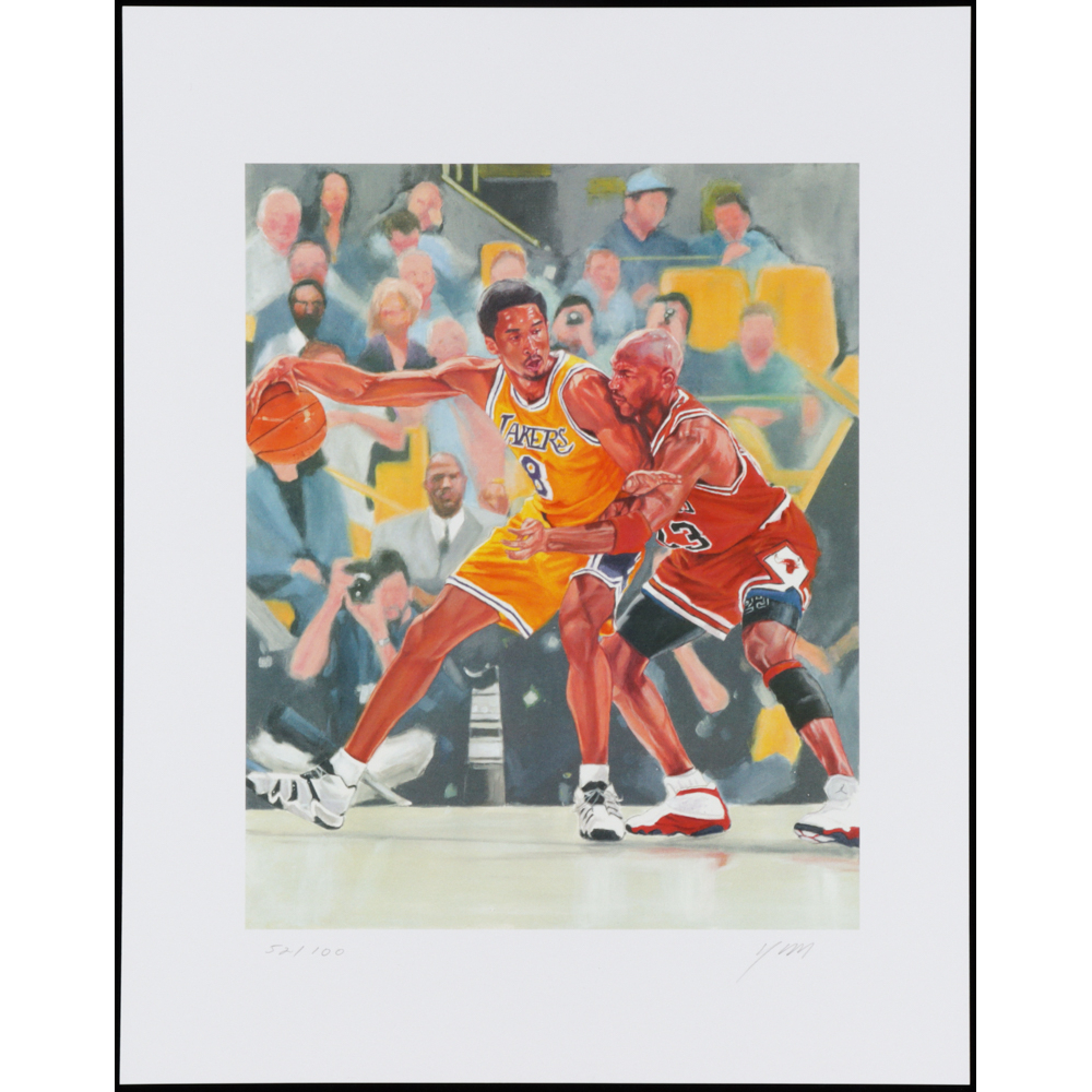 Kobe Bryant / Michael Jordon Lakers vs. Bulls John Yim 11x14 Signed