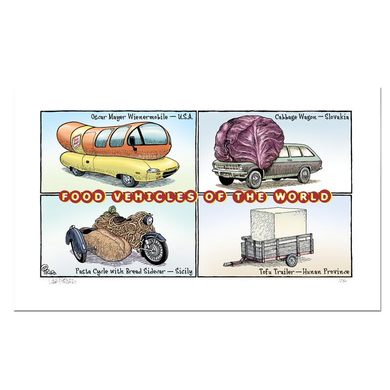 Bizarro "Food Cars" LE 8x15 Giclee on Paper by Dan Piraro (Artova) at PristineAuction.com Bizarro "Food Cars" LE 8x15 Giclee on Paper by Dan Piraro (Artova) at PristineAuction.com