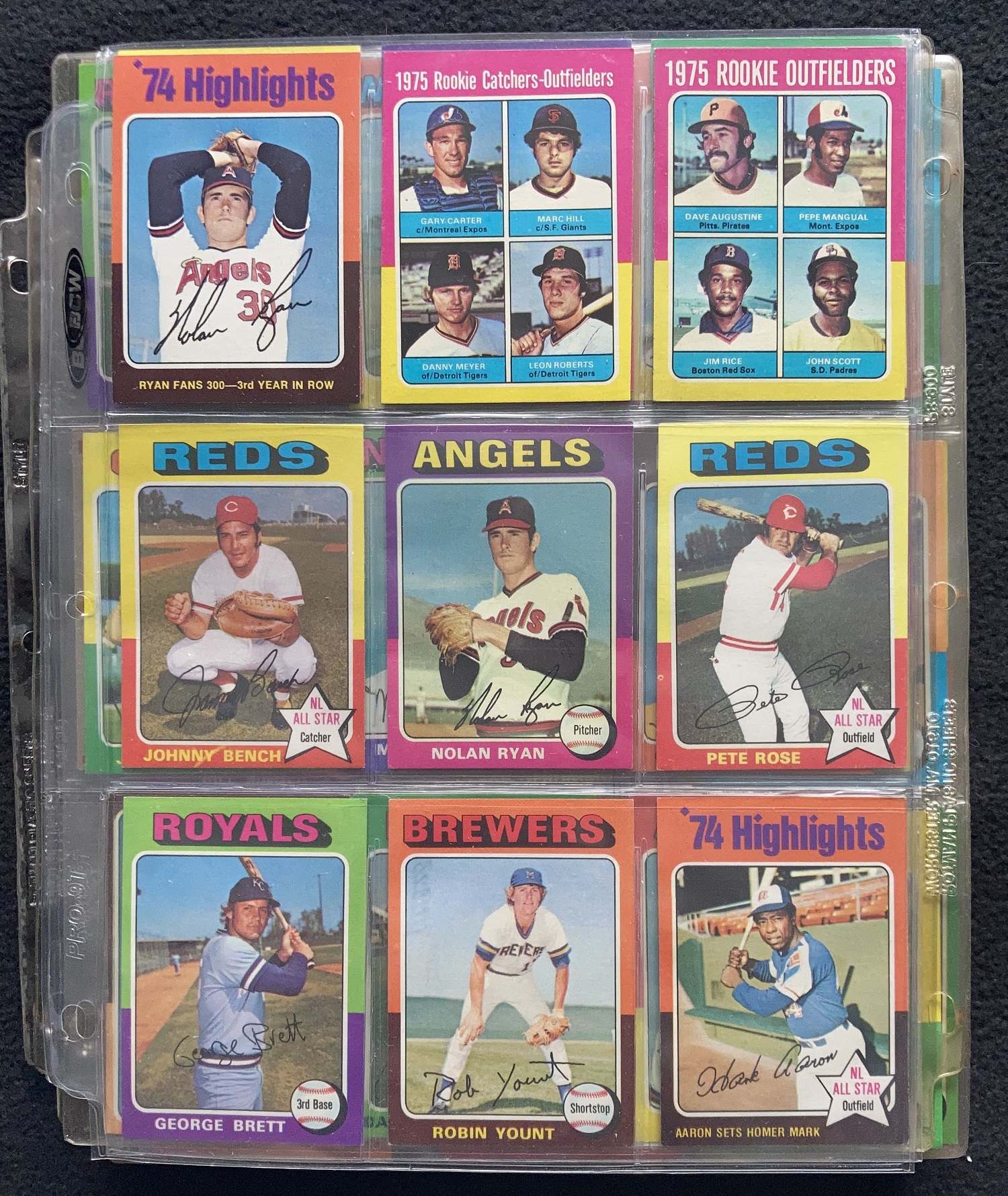 1975 Topps Baseball Complete Set of (660) Cards with George Brett #228 RC, Robin Yount #223 RC, Rookie Catches & Outfielders #620, Nolan Ryan #500 at PristineAuction.com 1975 Topps Baseball Complete Set of (660) Cards with George Brett #228 RC, Robin Yount #223 RC, Rookie Catches & Outfielders #620, Nolan Ryan #500 at PristineAuction.com