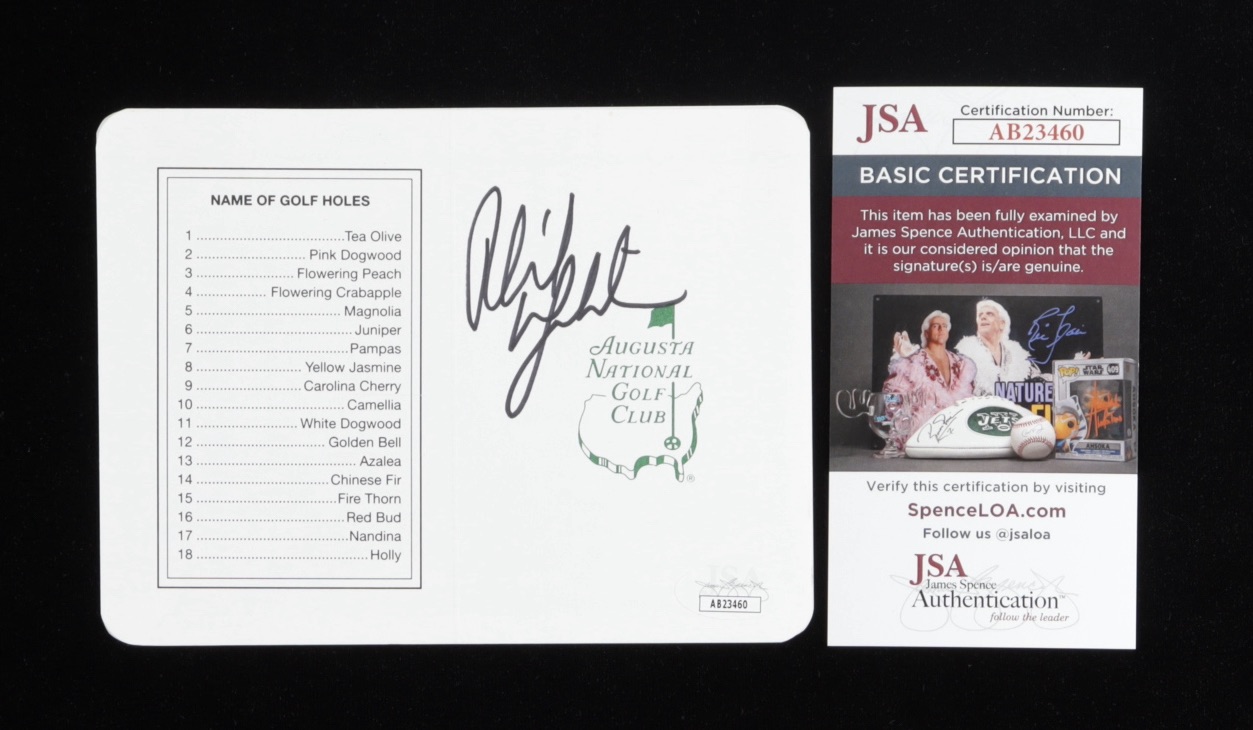 Phil Mickelson Signed 5x6 Augusta National Golf Club Scorecard (JSA) at PristineAuction.com Phil Mickelson Signed 5x6 Augusta National Golf Club Scorecard (JSA) at PristineAuction.com