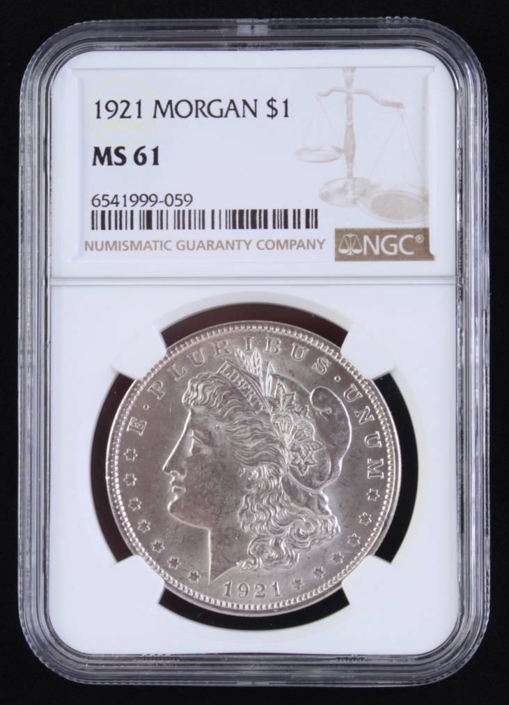 1921 Morgan Silver Dollar (NGC MS61) at PristineAuction.com 1921 Morgan Silver Dollar (NGC MS61) at PristineAuction.com