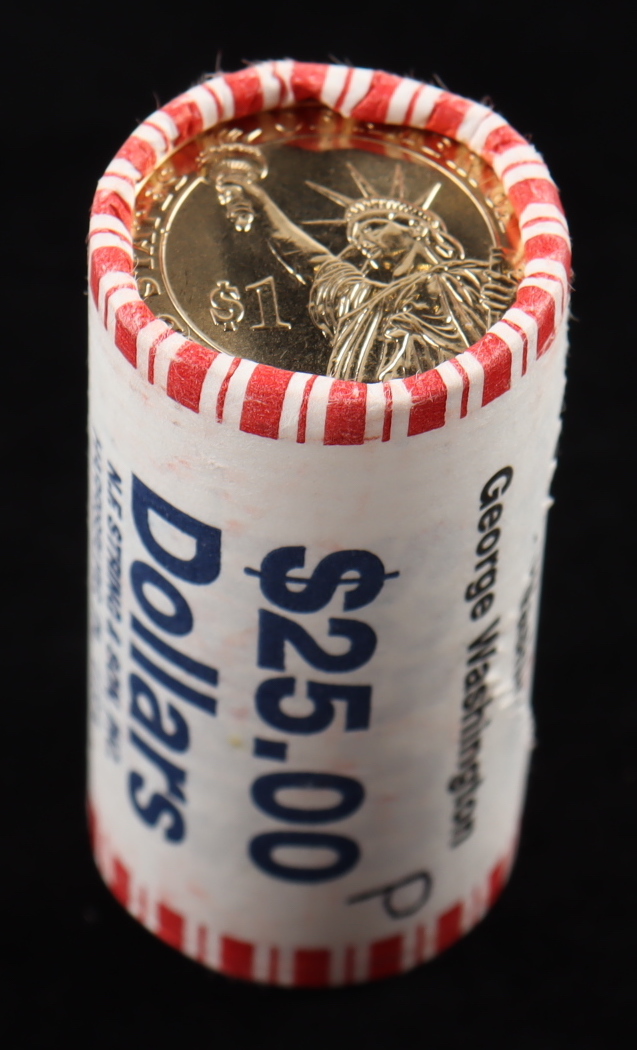 Vault Roll of (25) 2008 Uncirculated George Washington Presidential Dollars at PristineAuction.com Vault Roll of (25) 2008 Uncirculated George Washington Presidential Dollars at PristineAuction.com