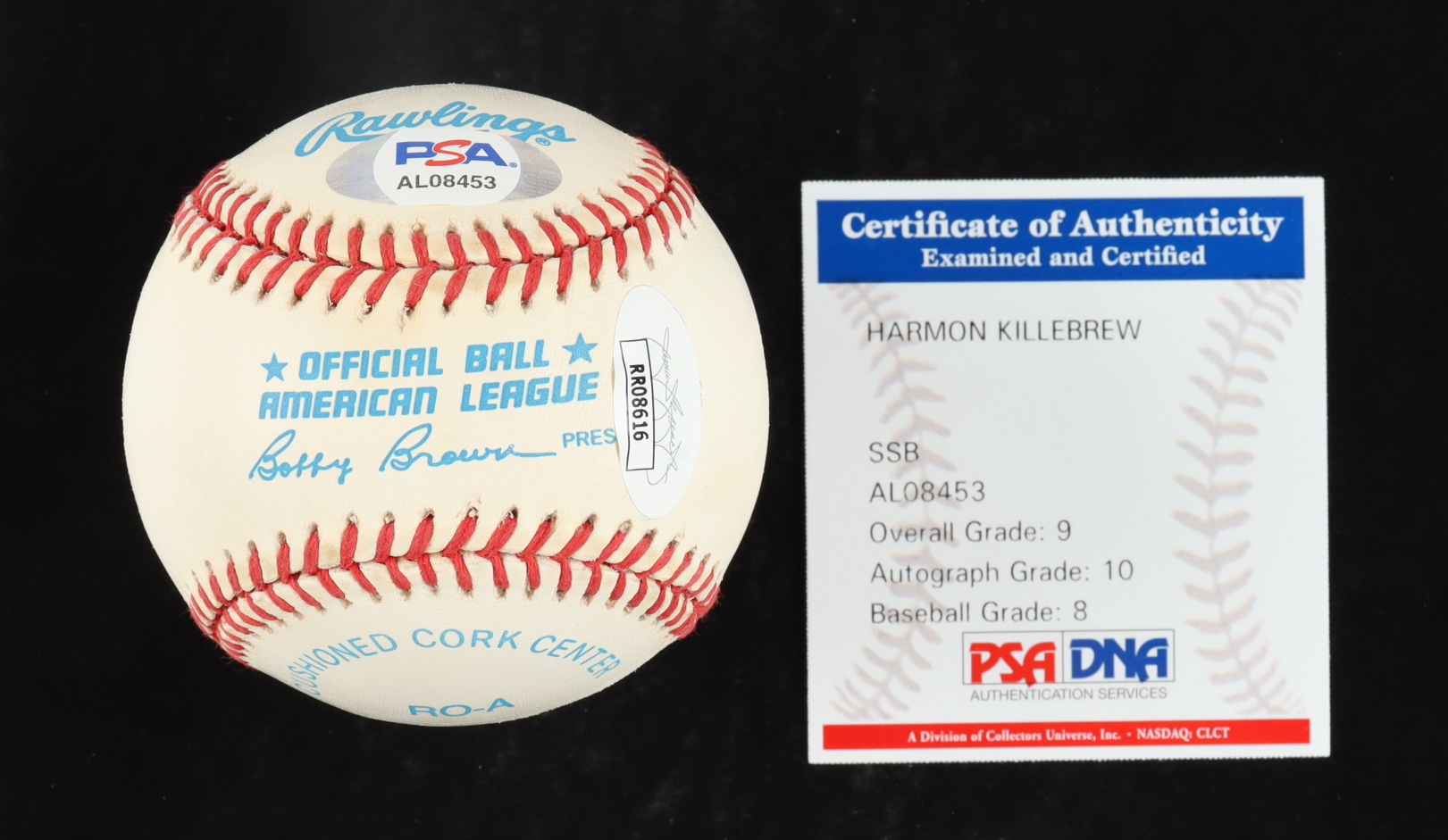 Harmon Killebrew Signed OAL Baseball with Display Case (PSA - Graded 9 & JSA) at PristineAuction.com Harmon Killebrew Signed OAL Baseball with Display Case (PSA - Graded 9 & JSA) at PristineAuction.com