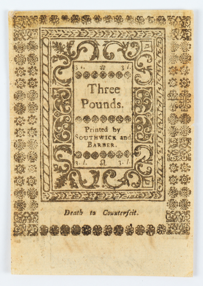 1786 Three Pounds - Rhode-Island - Colonial Currency Note at PristineAuction.com 1786 Three Pounds - Rhode-Island - Colonial Currency Note at PristineAuction.com