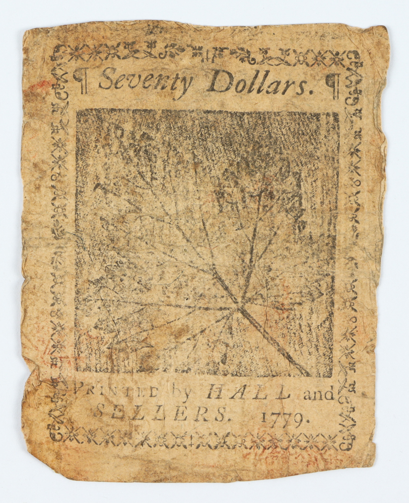1779 $70 Seventy Dollars - Spanish Milled - United States Currency Note at PristineAuction.com 1779 $70 Seventy Dollars - Spanish Milled - United States Currency Note at PristineAuction.com