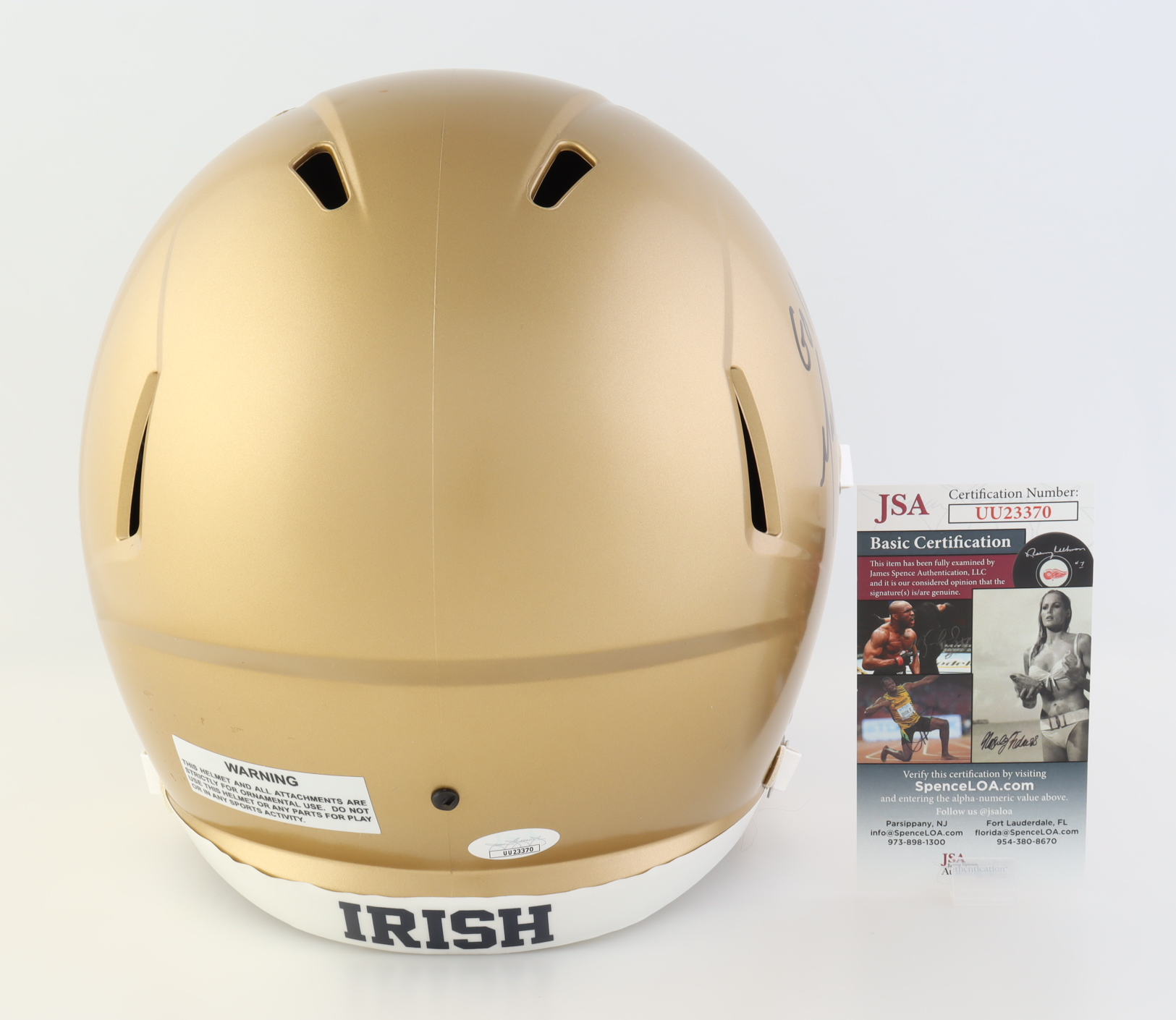 Marcus Freeman Signed Notre Dame Fighting Irish Full-Size Speed Helmet Inscribed "Go Irish!" (JSA) at PristineAuction.com Marcus Freeman Signed Notre Dame Fighting Irish Full-Size Speed Helmet Inscribed "Go Irish!" (JSA) at PristineAuction.com