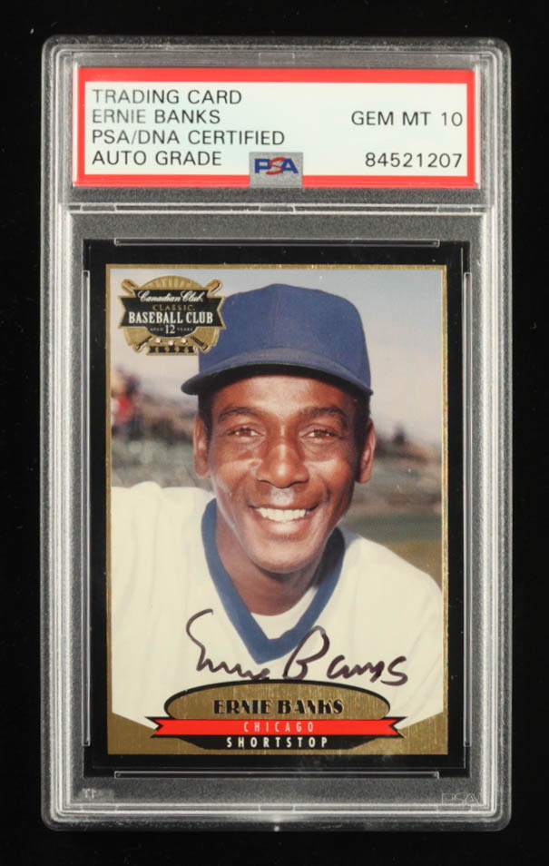 Ernie Banks Signed 1996 Canadian Club #1 (PSA) at PristineAuction.com Ernie Banks Signed 1996 Canadian Club #1 (PSA) at PristineAuction.com