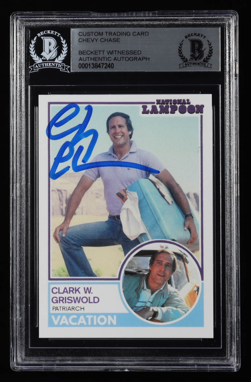 Chevy Chase Signed "National Lampoon's Vacation" Custom Trading Card (BGS) at PristineAuction.com Chevy Chase Signed "National Lampoon's Vacation" Custom Trading Card (BGS) at PristineAuction.com