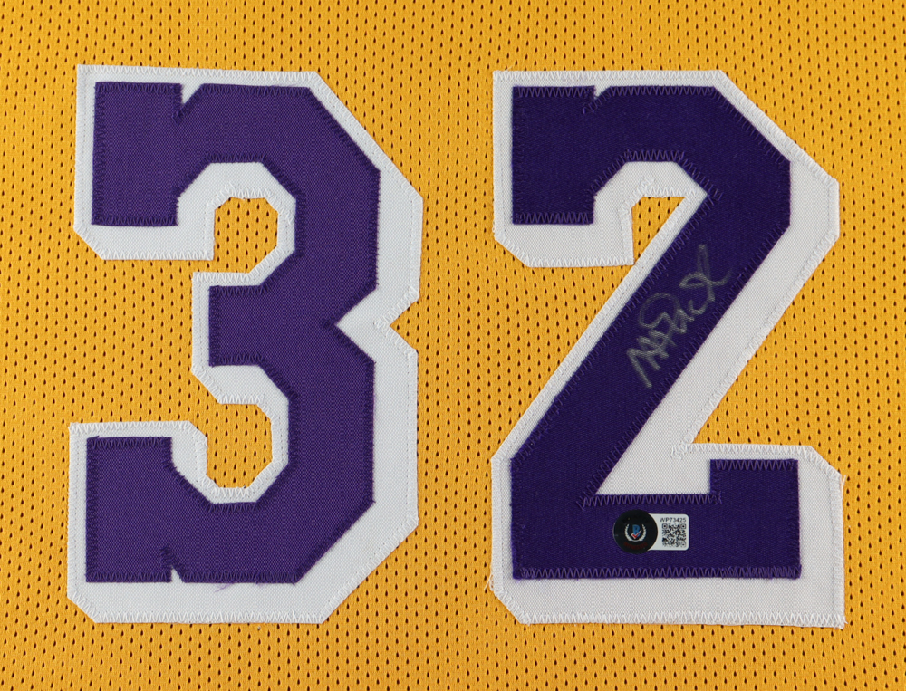 Magic Johnson Signed 35.5x43.5 Custom Framed Jersey Display (Beckett) at PristineAuction.com Magic Johnson Signed 35.5x43.5 Custom Framed Jersey Display (Beckett) at PristineAuction.com