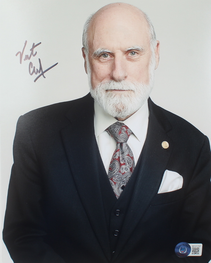 Vint Cerf Signed 8x10 Photo (Beckett) at PristineAuction.com Vint Cerf Signed 8x10 Photo (Beckett) at PristineAuction.com