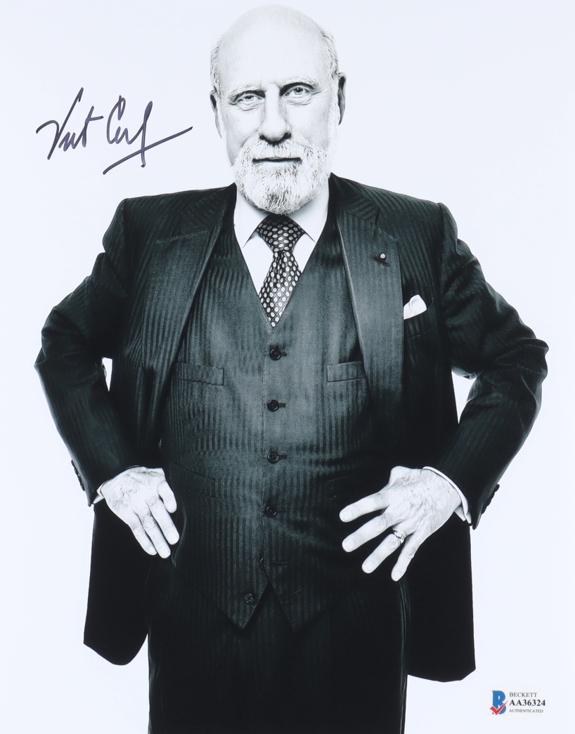 Vint Cerf Signed 8x10 Photo (Beckett) at PristineAuction.com Vint Cerf Signed 8x10 Photo (Beckett) at PristineAuction.com