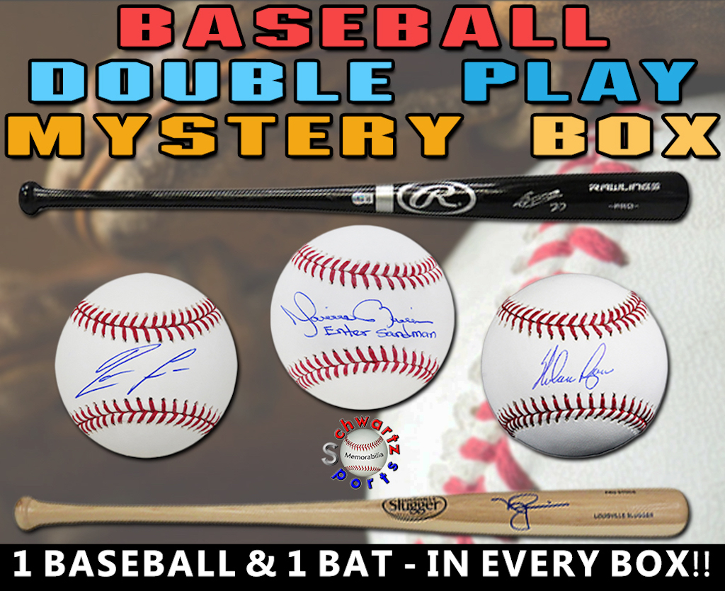 Schwartz Sports Baseball DOUBLE PLAY Mystery Box - Series 6 (Limited to 125) (1 - Baseball & 1 - Full Size Bat IN EVERY BOX!!) at PristineAuction.com Schwartz Sports Baseball DOUBLE PLAY Mystery Box - Series 6 (Limited to 125) (1 - Baseball & 1 - Full Size Bat IN EVERY BOX!!) at PristineAuction.com