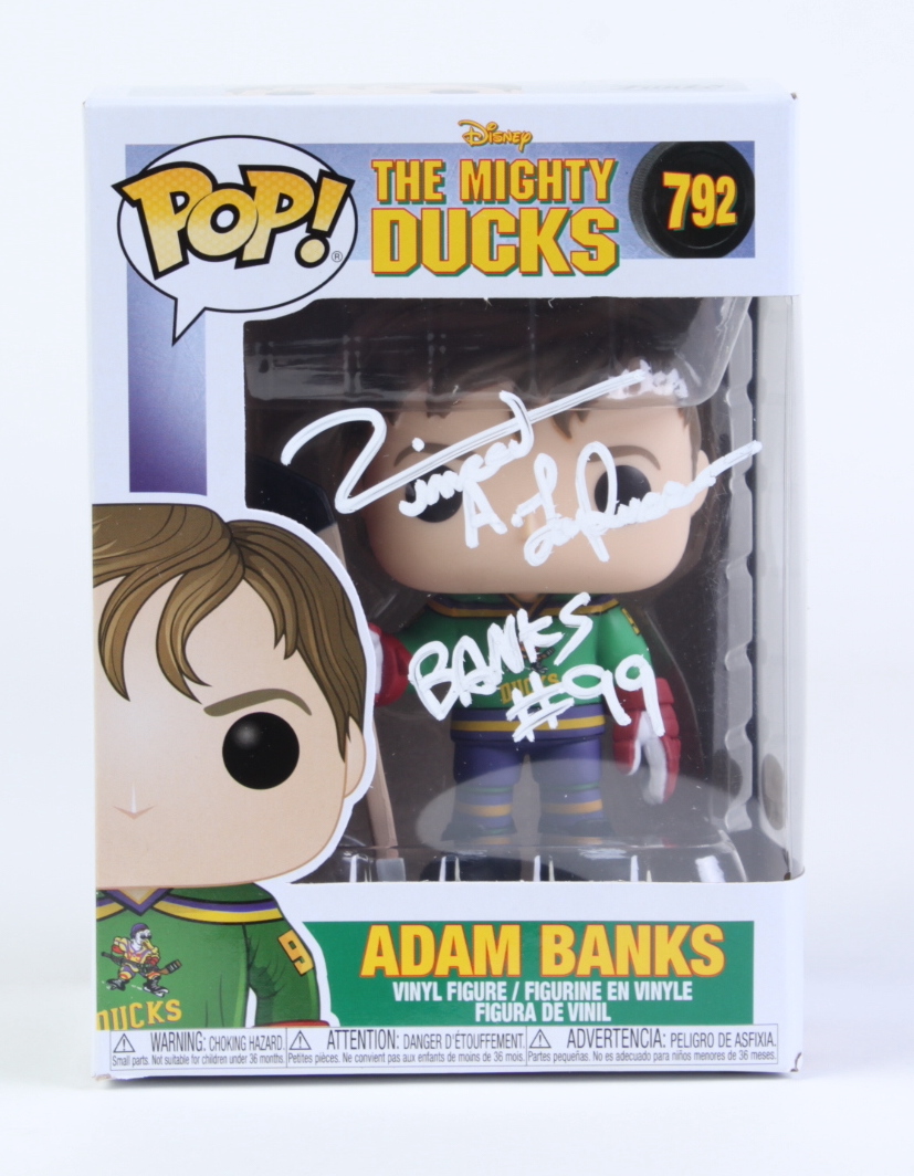 Vincent LaRusso Signed "The Mighty Ducks" #792 Adam Banks Funko Pop! Vinyl Figure Inscribed "Banks" (JSA) at PristineAuction.com Vincent LaRusso Signed "The Mighty Ducks" #792 Adam Banks Funko Pop! Vinyl Figure Inscribed "Banks" (JSA) at PristineAuction.com