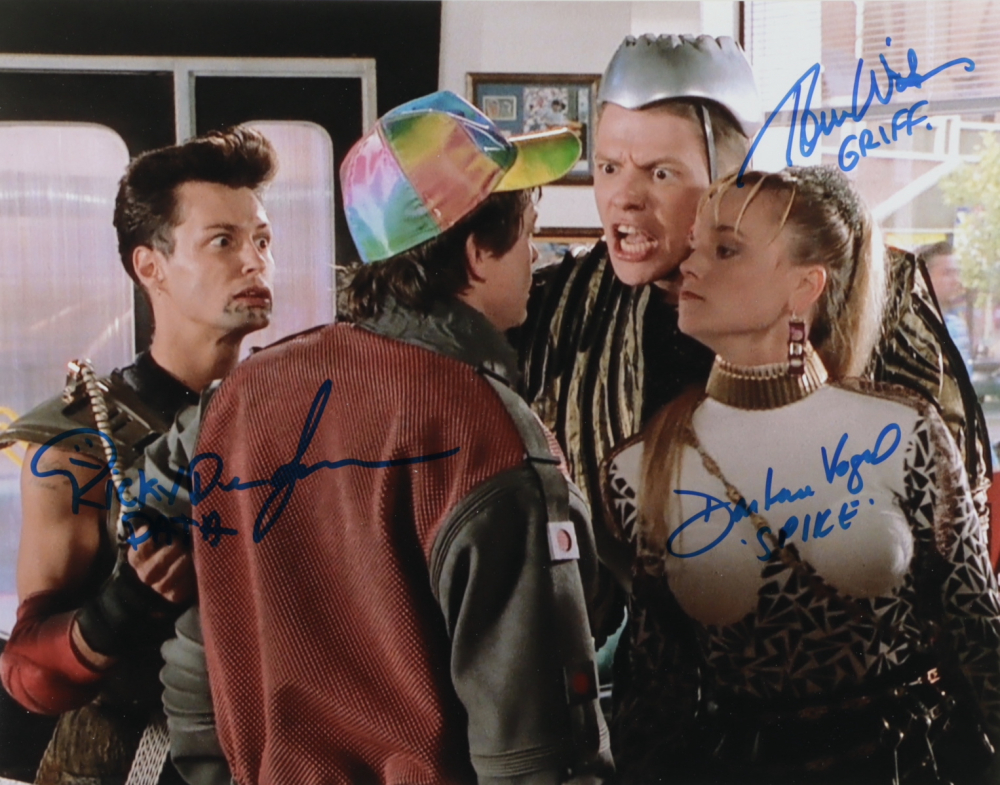 Tom Wilson, Ricky Dean Logan & Darlene Vogel Signed "Back to the Future II" 11x14 Photo