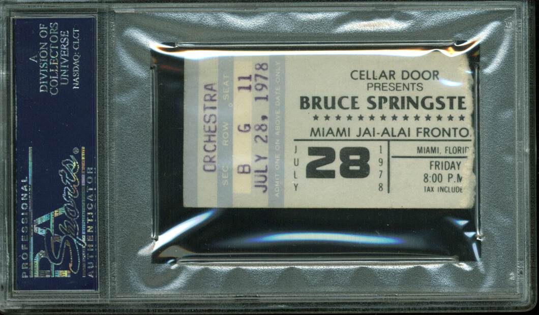 Bruce Springsteen Signed 1978 Concert Ticket Stub (PSA) at PristineAuction.com Bruce Springsteen Signed 1978 Concert Ticket Stub (PSA) at PristineAuction.com