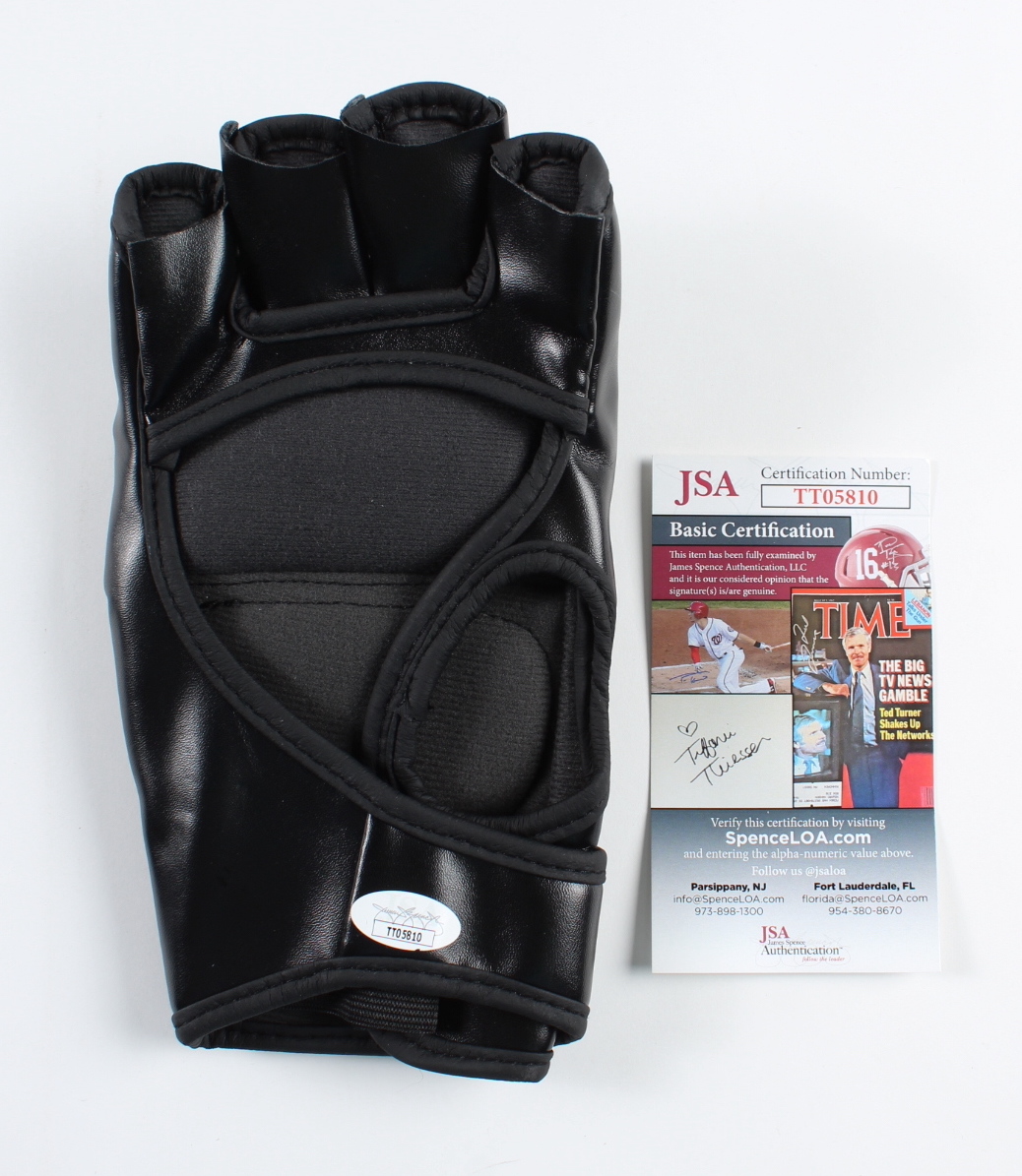 UFC Glove Signed by (5) with Ken Shamrock, Mark Coleman, Mark Kerr, Dan Severn Inscribed "HH" (JSA) at PristineAuction.com UFC Glove Signed by (5) with Ken Shamrock, Mark Coleman, Mark Kerr, Dan Severn Inscribed "HH" (JSA) at PristineAuction.com