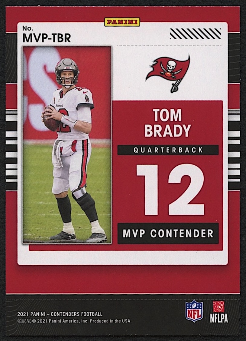 Tom Brady 2021 Panini Contenders MVP Contenders Emerald #MVP-TBR at PristineAuction.com Tom Brady 2021 Panini Contenders MVP Contenders Emerald #MVP-TBR at PristineAuction.com