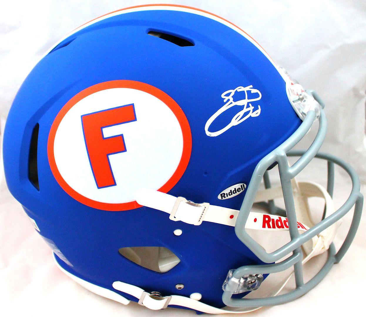Emmitt Smith Signed Florida Gators Full-Size Authentic On-Field Matte Blue Throwback Speed Helmet (Beckett & Prova) at PristineAuction.com Emmitt Smith Signed Florida Gators Full-Size Authentic On-Field Matte Blue Throwback Speed Helmet (Beckett & Prova) at PristineAuction.com