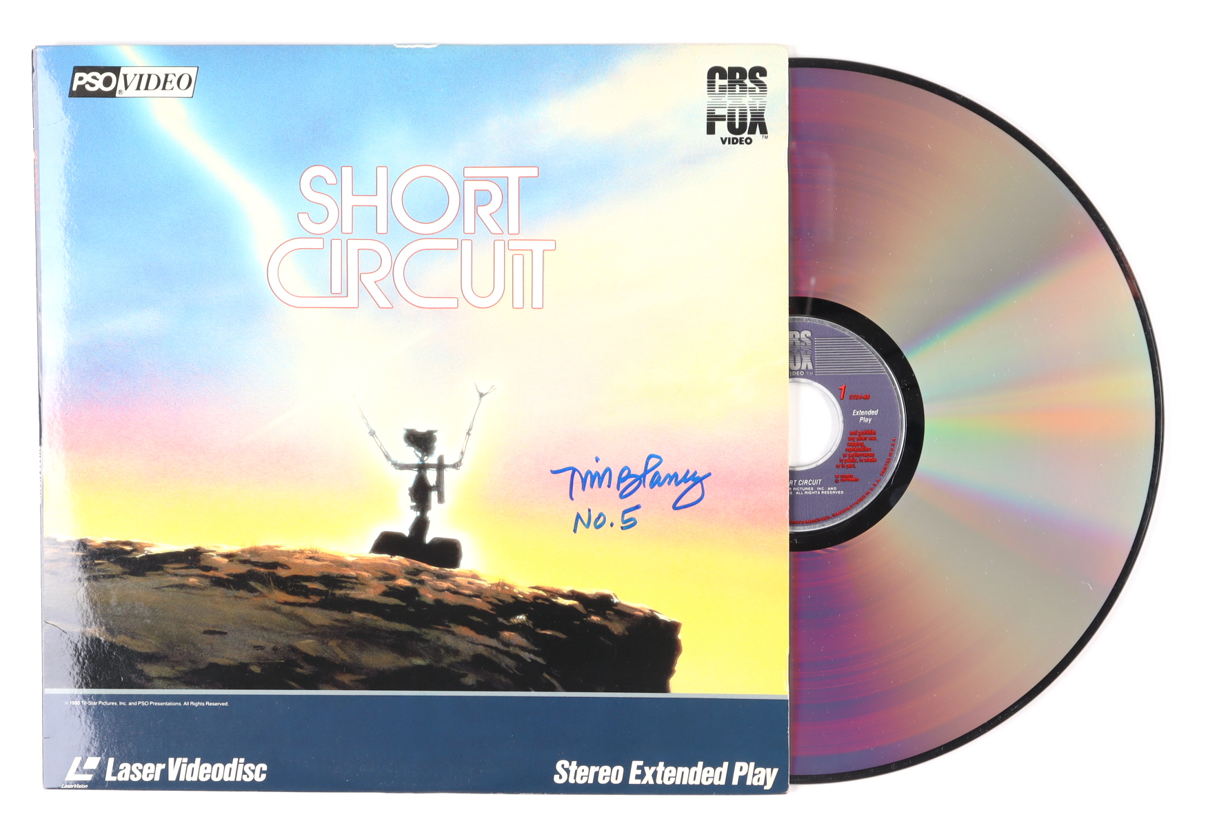 Tim Blaney Signed "Short Circuit" LaserDisc Inscribed "No. 5" (AutographCOA) at PristineAuction.com Tim Blaney Signed "Short Circuit" LaserDisc Inscribed "No. 5" (AutographCOA) at PristineAuction.com