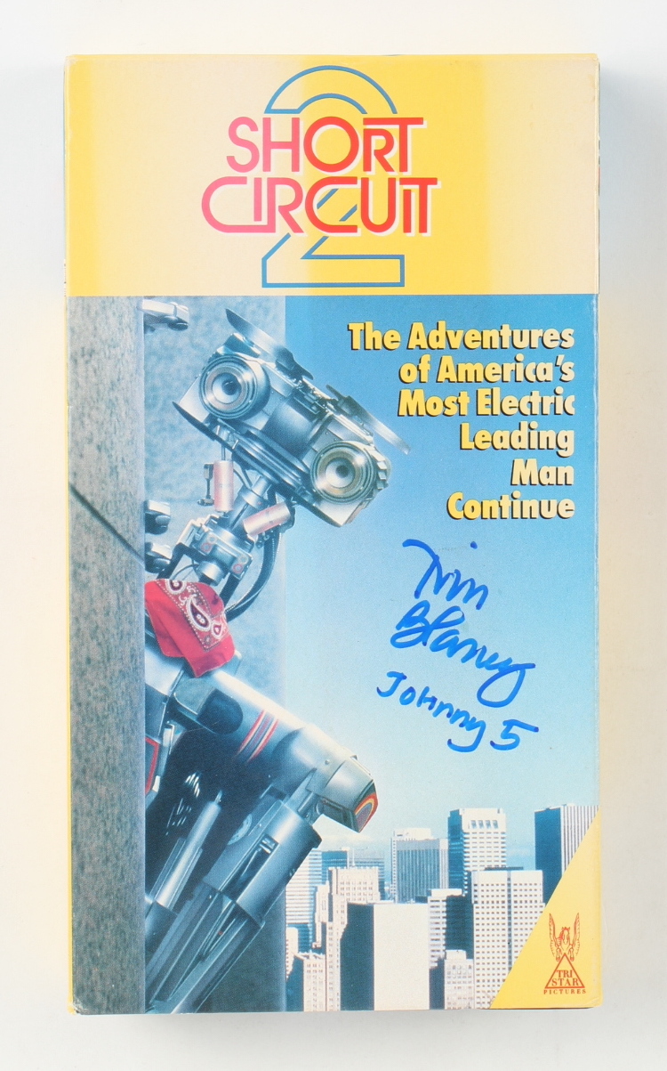 Tim Blaney Signed "Short Circuit 2" VHS Tape with Original Packaging Inscribed "Johnny 5" (AutographCOA) at PristineAuction.com Tim Blaney Signed "Short Circuit 2" VHS Tape with Original Packaging Inscribed "Johnny 5" (AutographCOA) at PristineAuction.com