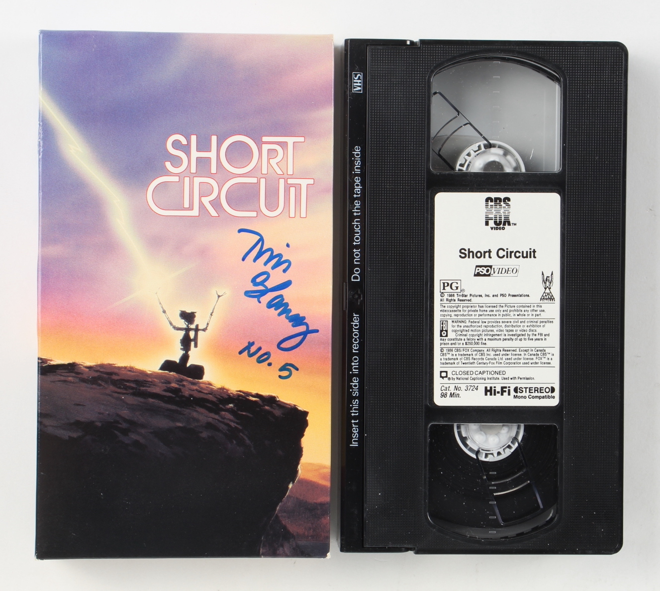 Tim Blaney Signed "Short Circuit" VHS Tape with Original Packaging Inscribed "No. 5" (AutographCOA) at PristineAuction.com Tim Blaney Signed "Short Circuit" VHS Tape with Original Packaging Inscribed "No. 5" (AutographCOA) at PristineAuction.com