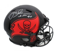 Mike Alstott Signed Buccaneers Full-Size Authentic On-Field Eclipse Alternate Speed Helmet (Radtke) at PristineAuction.com