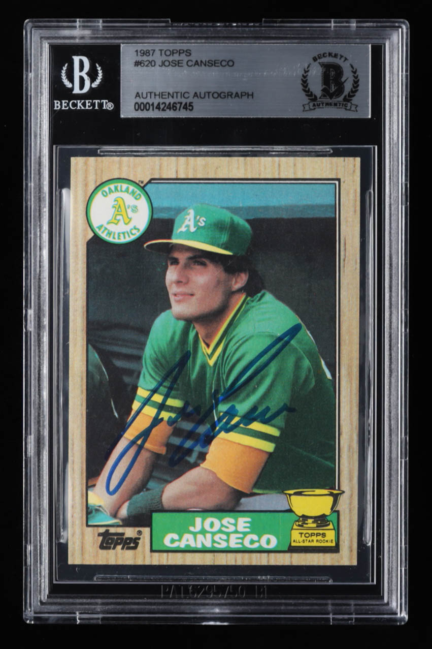 Jose Canseco Signed 1987 Topps #620 (BGS) at PristineAuction.com Jose Canseco Signed 1987 Topps #620 (BGS) at PristineAuction.com