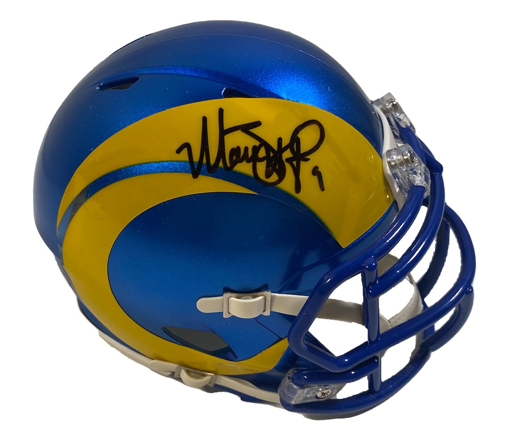 Matthew Stafford Signed Rams Super Bowl LVI Logo Speed Mini Helmet (Fanatics) at PristineAuction.com Matthew Stafford Signed Rams Super Bowl LVI Logo Speed Mini Helmet (Fanatics) at PristineAuction.com