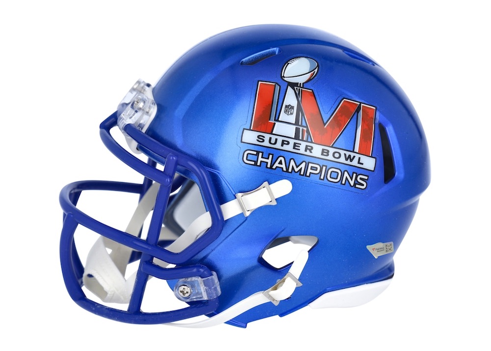 Matthew Stafford Signed Rams Super Bowl LVI Logo Speed Mini Helmet (Fanatics) at PristineAuction.com Matthew Stafford Signed Rams Super Bowl LVI Logo Speed Mini Helmet (Fanatics) at PristineAuction.com