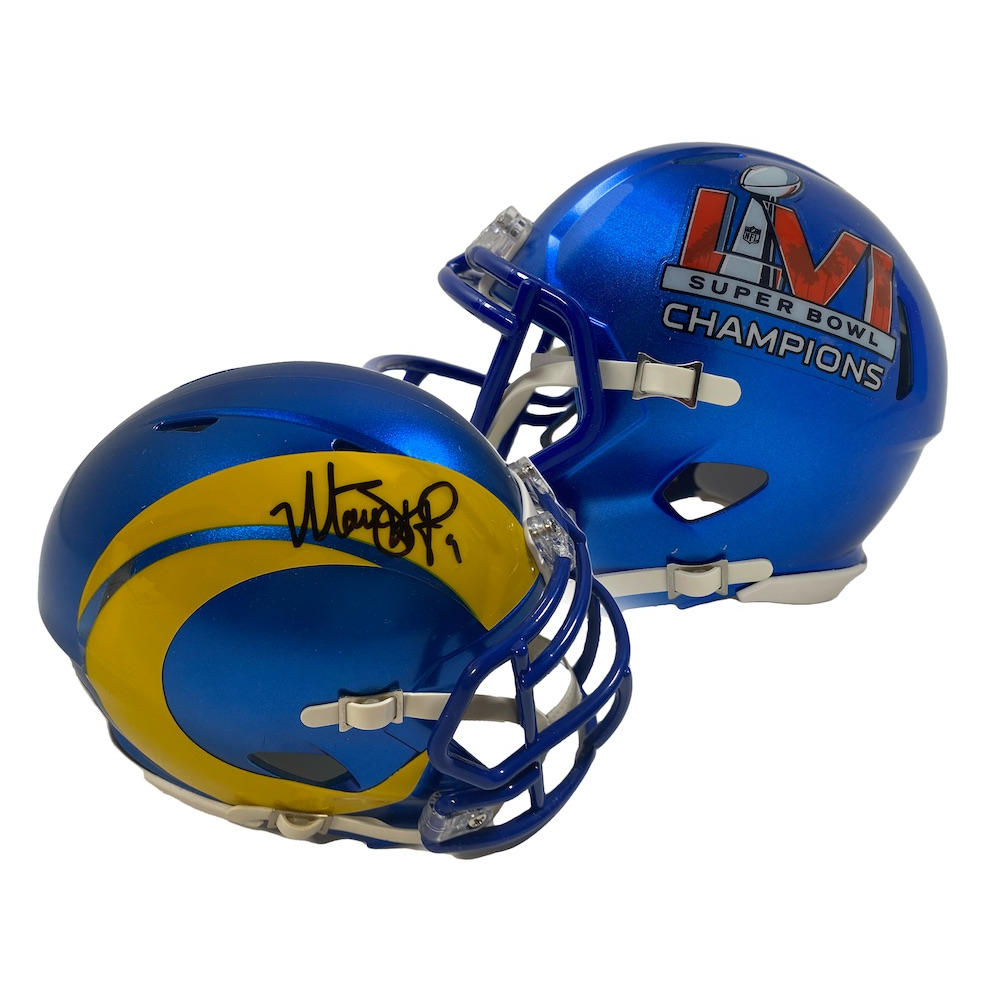 Matthew Stafford Signed Rams Super Bowl LVI Logo Speed Mini Helmet (Fanatics) Pristine Auction