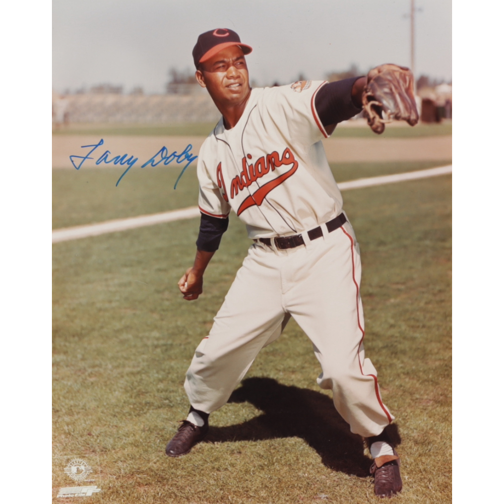 Larry Doby Signed Indians 8x10 Photo (AutographCOA) Pristine Auction