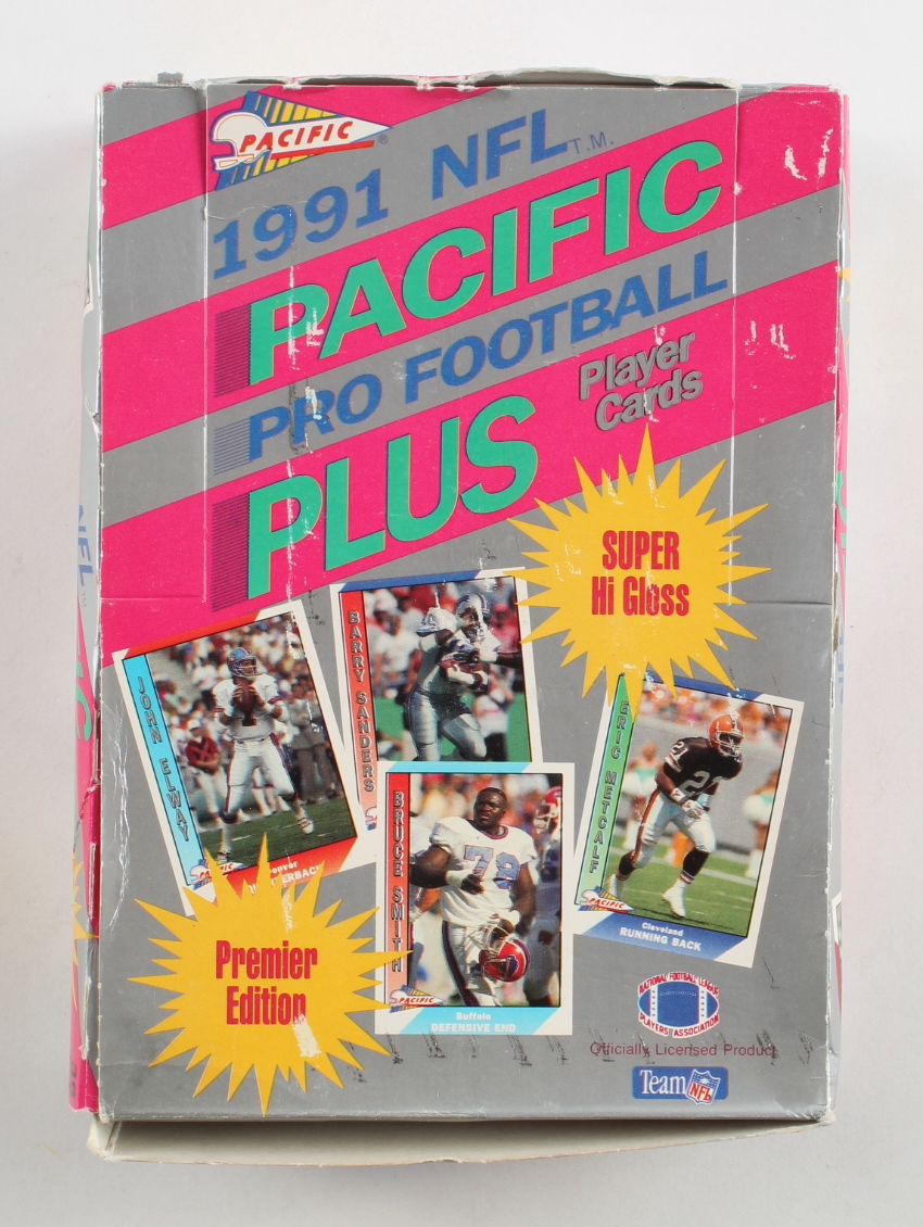 1991 Pacific Plus Series 1 Football Wax Box with (36) Packs at PristineAuction.com 1991 Pacific Plus Series 1 Football Wax Box with (36) Packs at PristineAuction.com