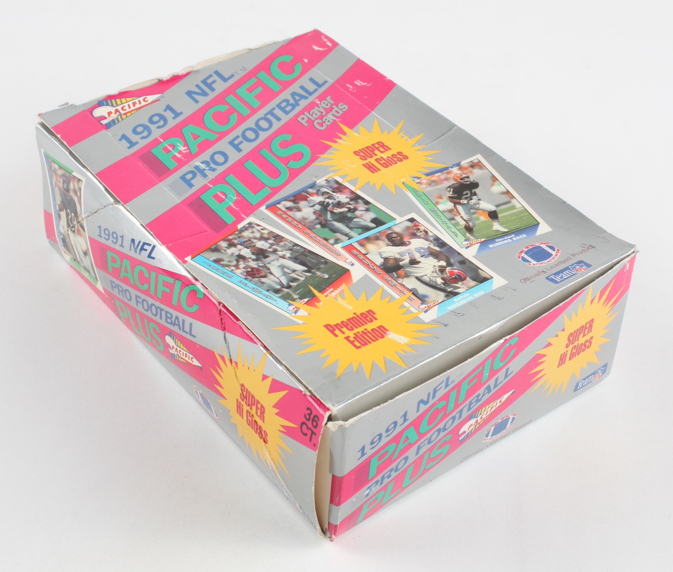 1991 Pacific Plus Series 1 Football Wax Box with (36) Packs at PristineAuction.com 1991 Pacific Plus Series 1 Football Wax Box with (36) Packs at PristineAuction.com